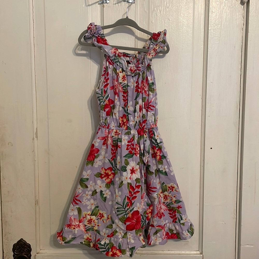 Purple flower print dress